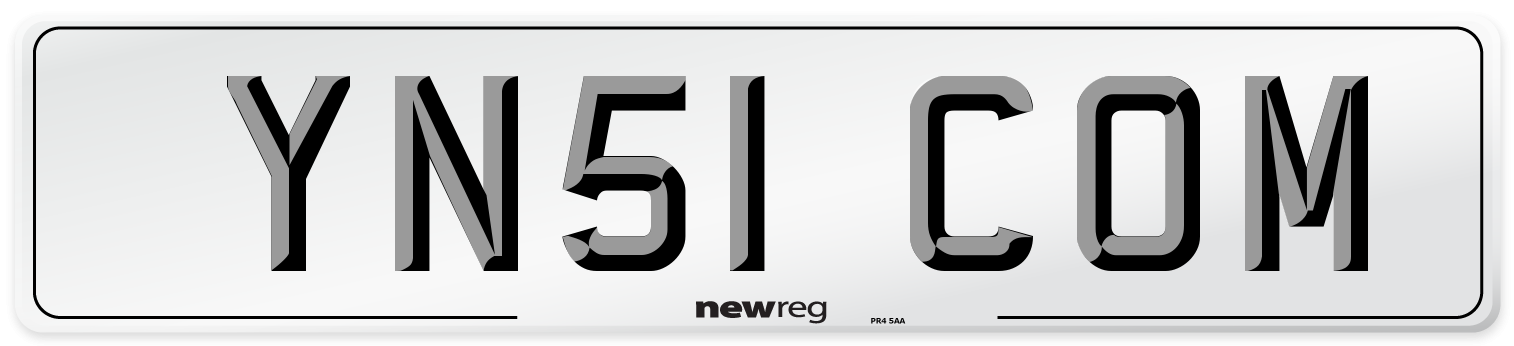 YN51 COM Number Plate from New Reg
